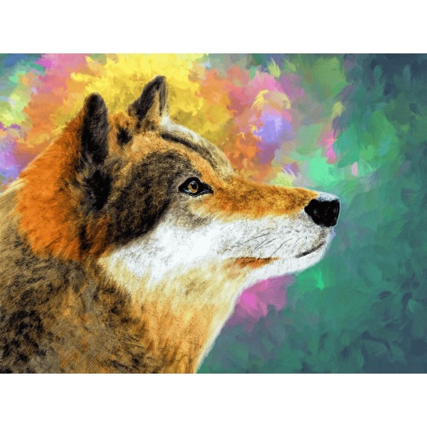 Kleurrijke Wolf