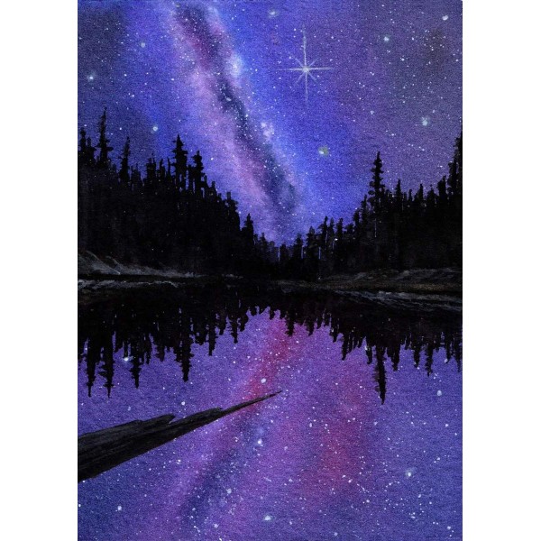 Sterren in paarsblauwe lucht