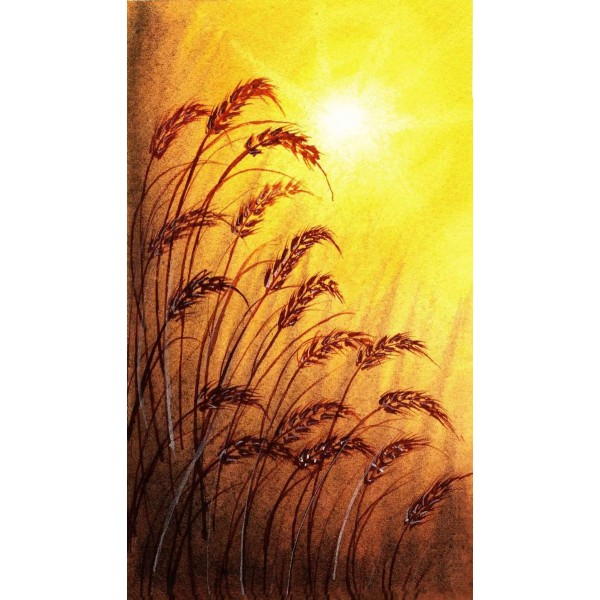 Gele zon achter de bladeren