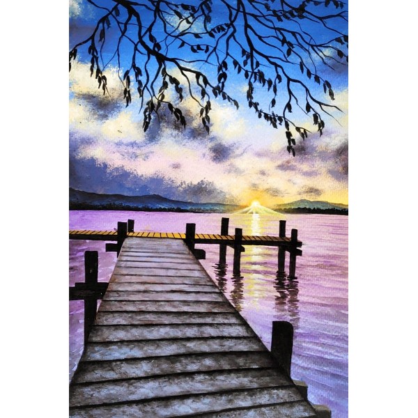 Zonsondergang en Meeroever