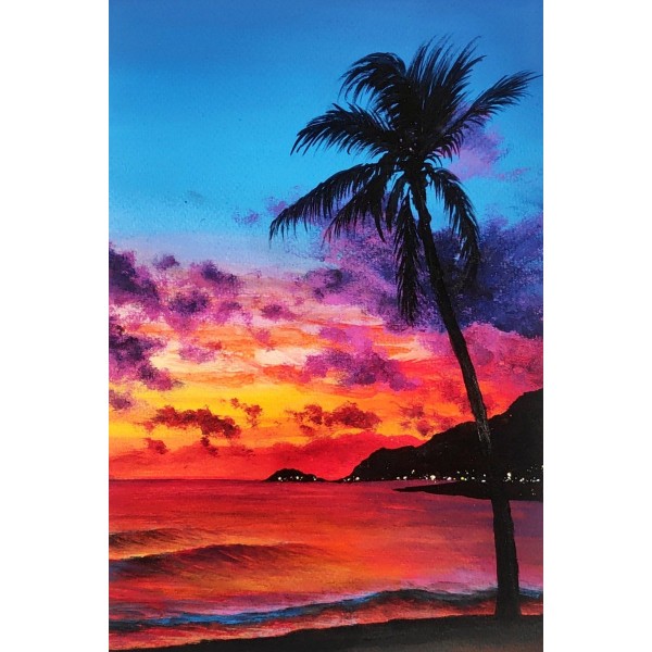 Zonsondergang en Palmboom