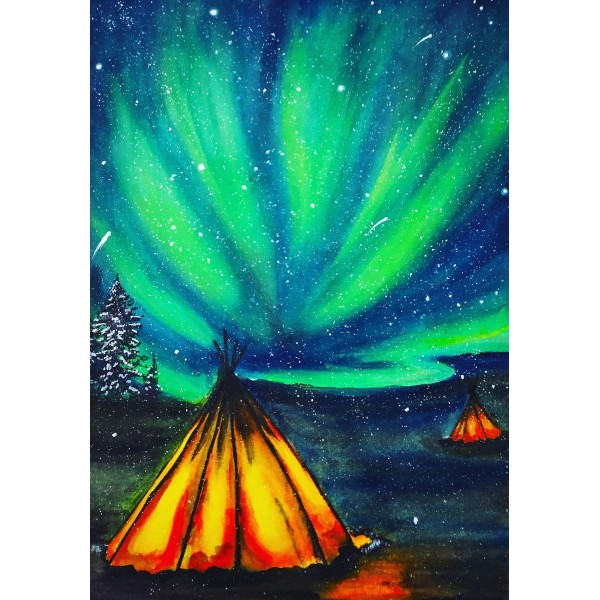 Vreugdevuur onder noorderlicht