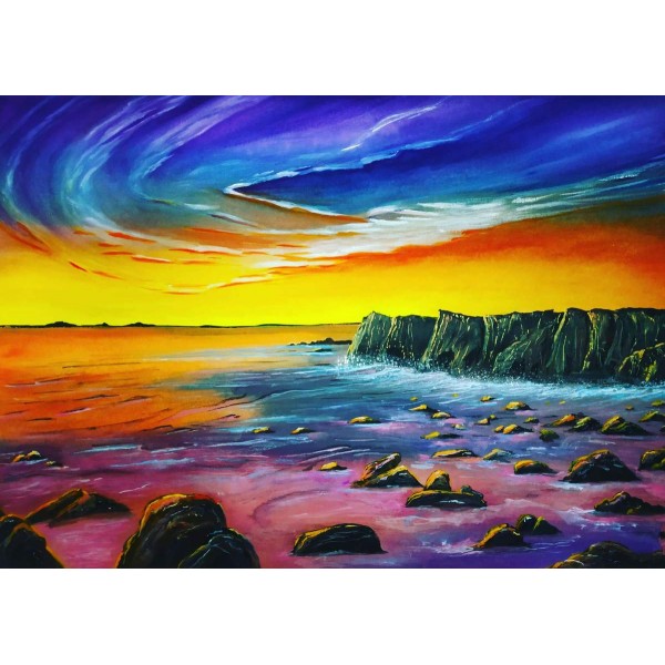 Kleurrijke oceaan en lucht