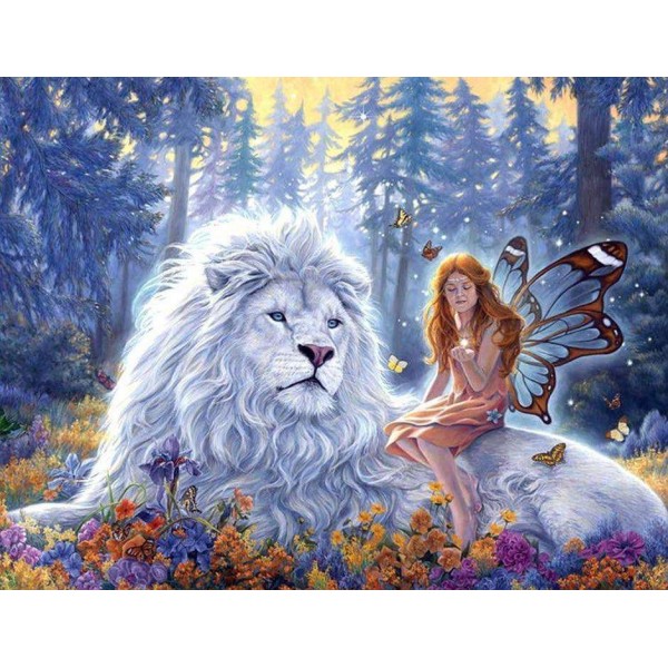 Grote Witte Leeuw met Elfje