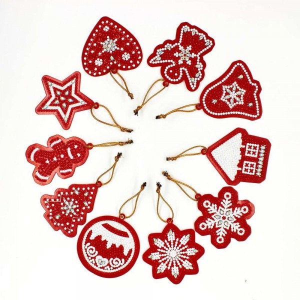 Kerst Ornament | Rood (10 stuks)