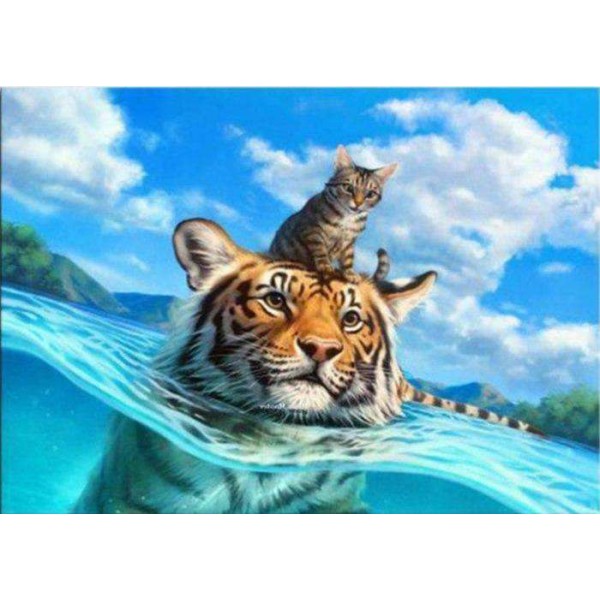 Tijger met Kat in het Water