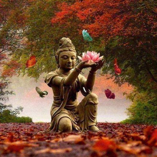 Buddha (Boeddha) met Lotusbloem