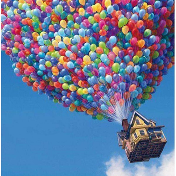 Huis met ballonnen